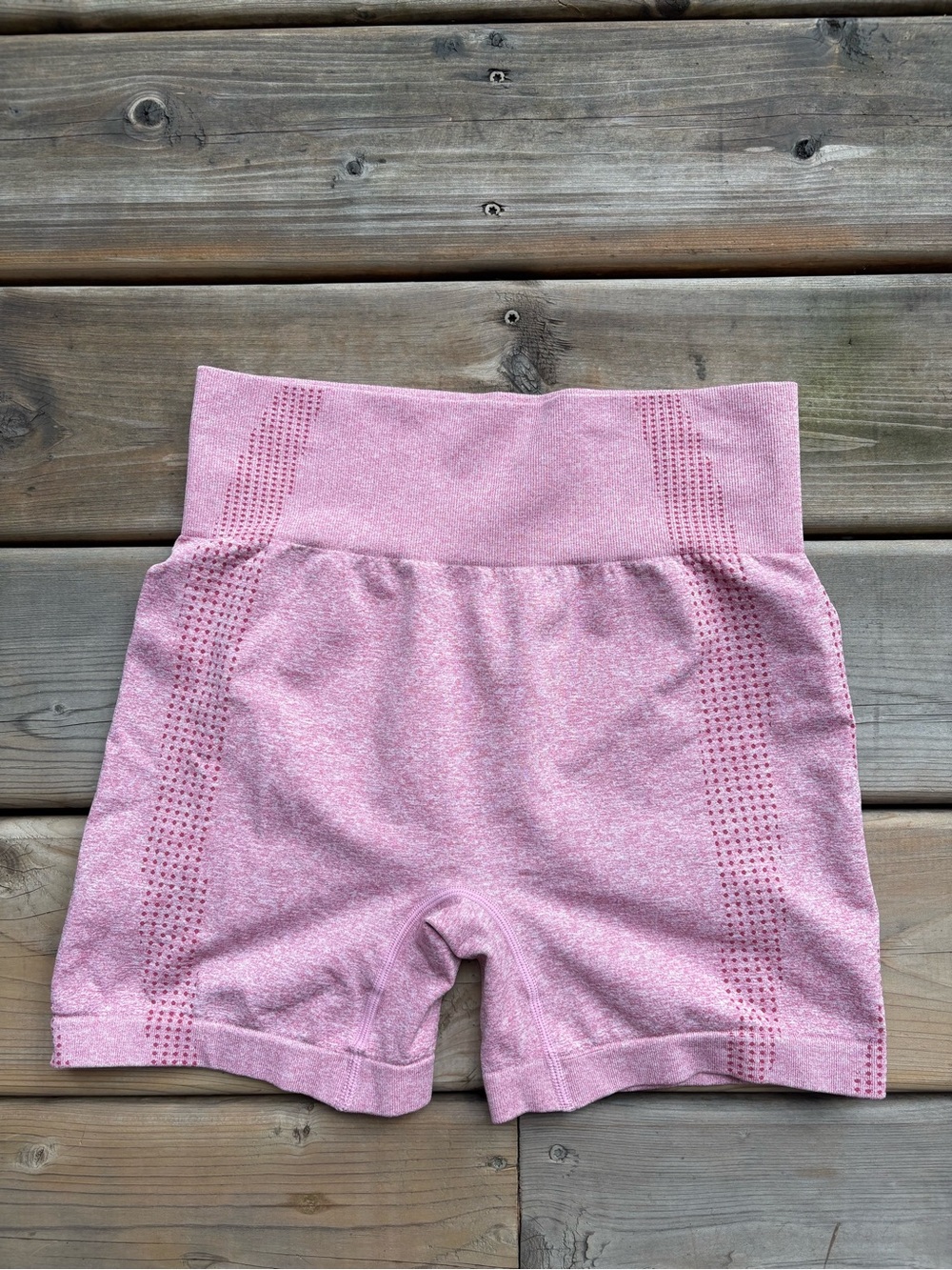 High-Waist Pink Seamless Bike Shorts for Women